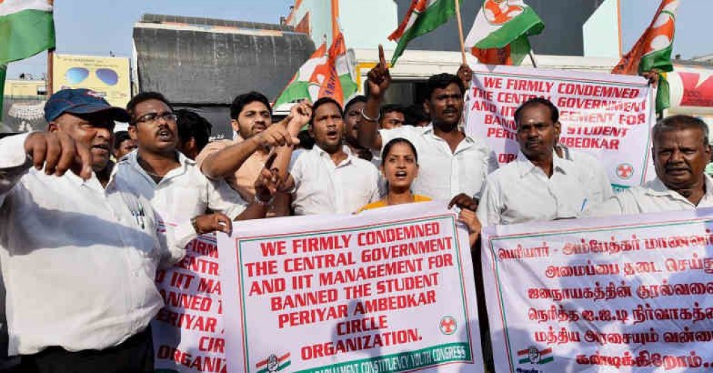 Karunanidhi slams Smriti Irani for IIT-M unrest.